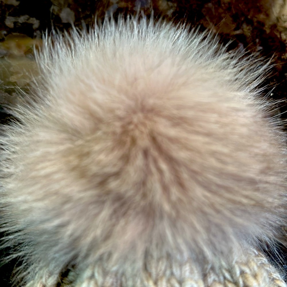 Soft knitted tan hat - Picture 3 of 4